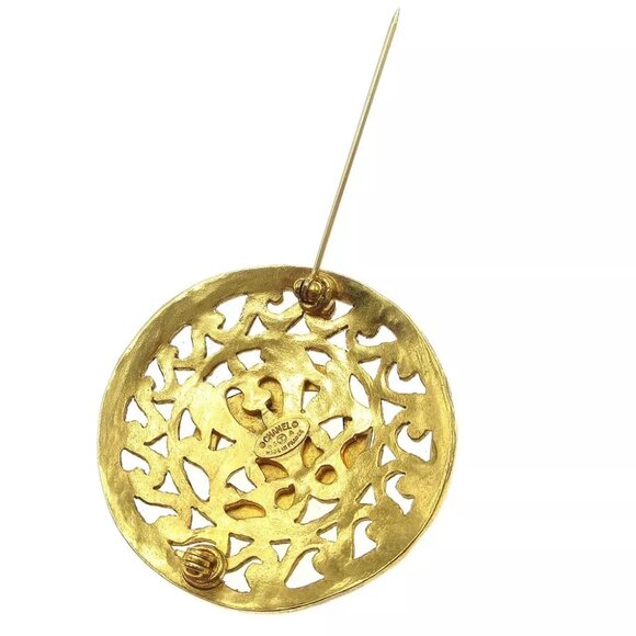 Chanel Medallion Motif Brooch Pin Corsage Gold-plated 95A Authentic - Picture 4 of 4